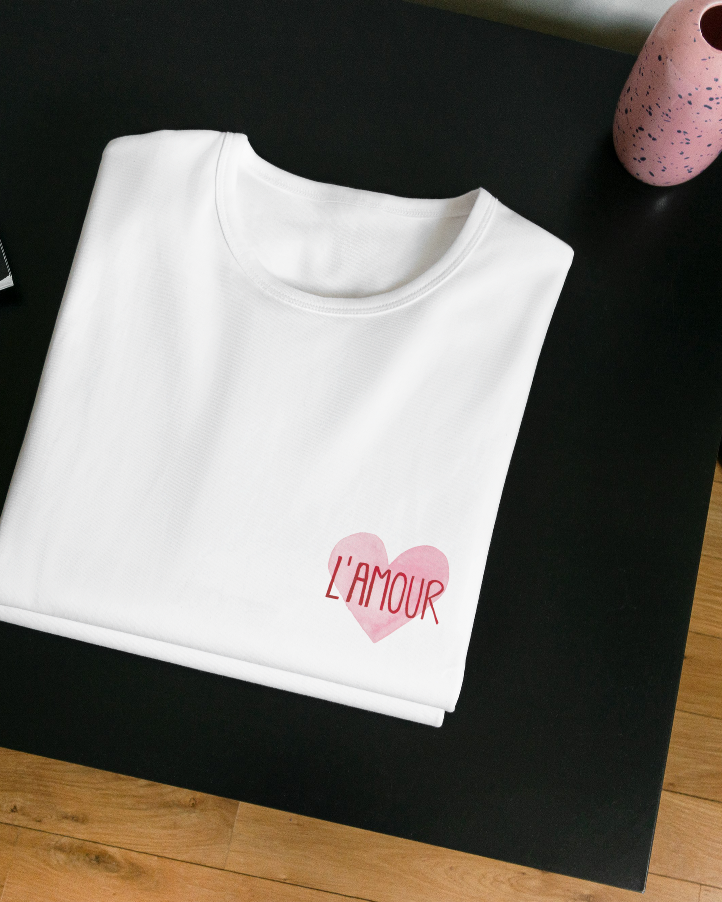 Bügelbild mit Herz "L'Amour" - Stylishes Bügelpatch zum Aufbügeln