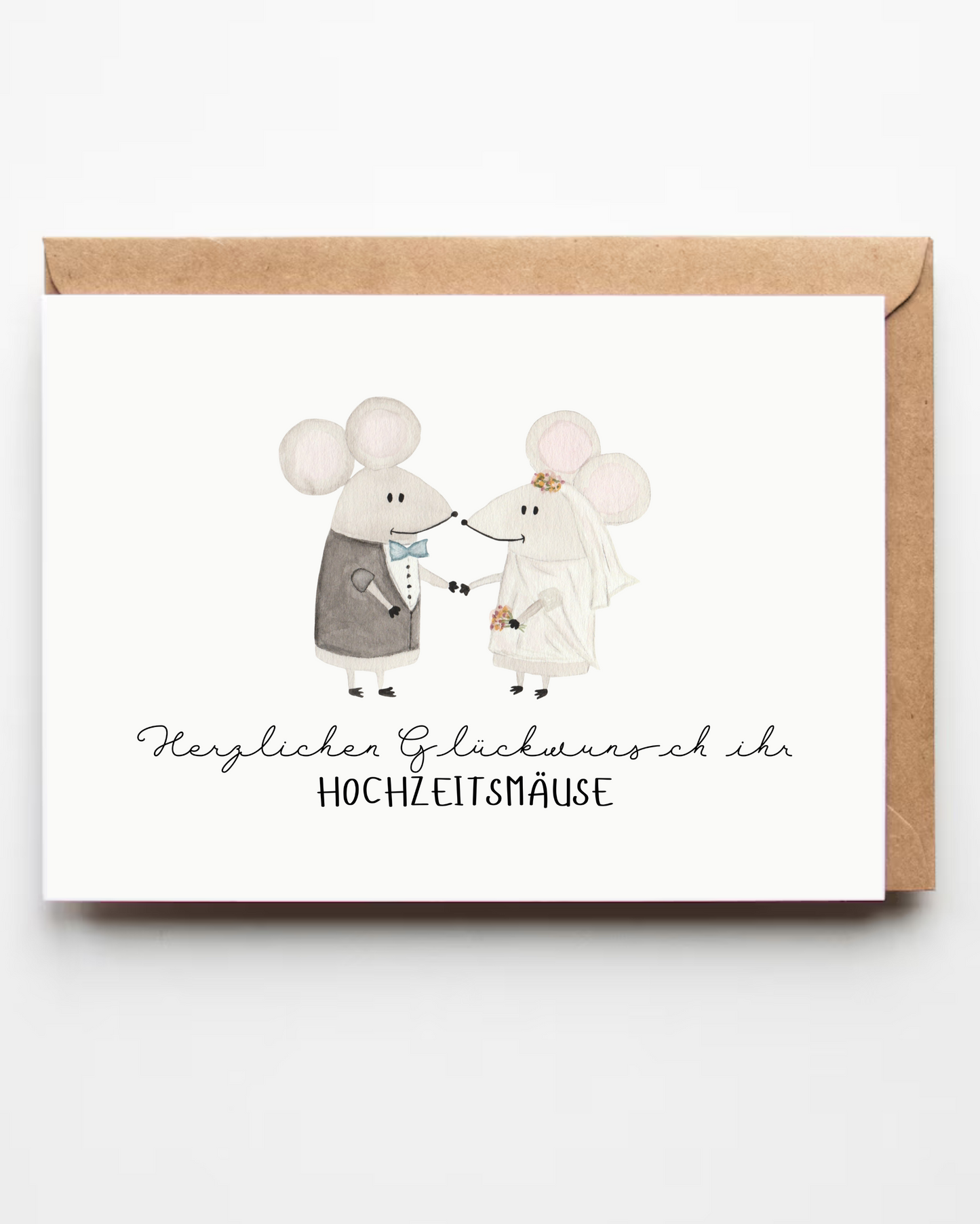 Glückwunschkarte zur Hochzeit - Einzigartige Hochzeitskarte "Hochzeitsmäuse"