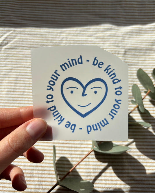 Bügelbild mit Herz "Be Kind to Your Mind" - Achtsames Bügelpatch zum Aufbügeln
