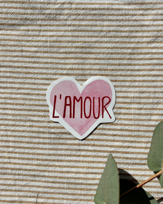 Sticker mit Herz "L'Amour" - Aufkleber für Laptop, Notizbuch & Co.