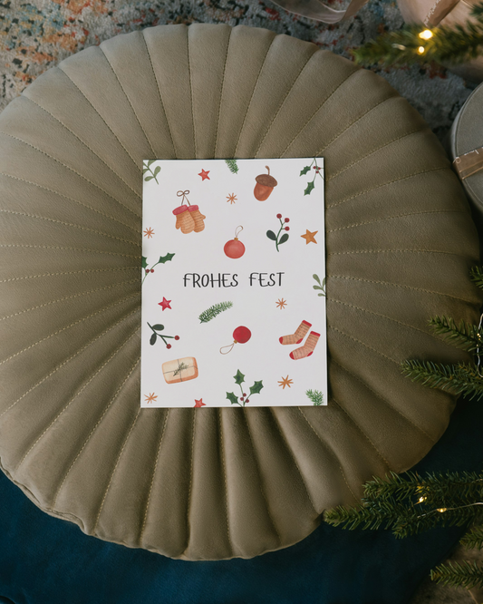 Weihnachtskarte Hygge - Postkarte "Frohes Fest"