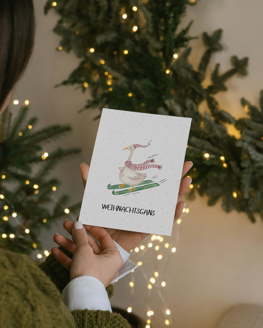 Weihnachtskarte mit Gans - Lustige Weihnachtsgrüße "Weihnachtsgans"