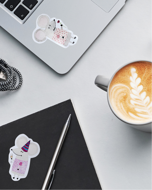 Stickerset mit Mäusen - Aufkleber für Laptop, Notizbuch & Co.