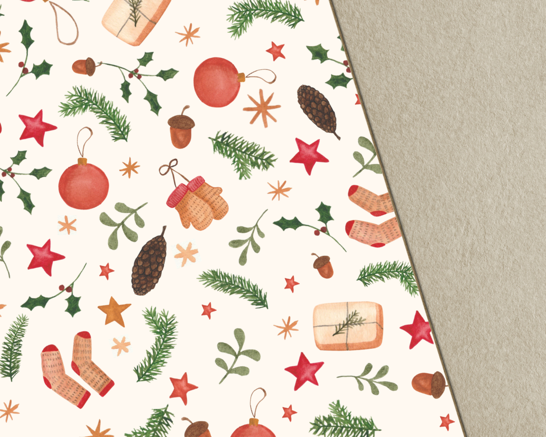 Geschenkpapier "Hygge" 50x70cm - Weihnachtsgeschenkpapier