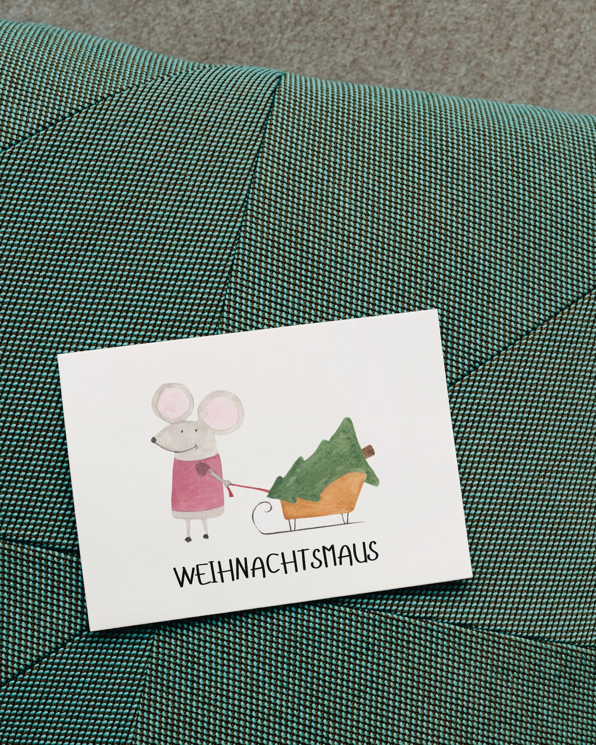 Weihnachtskarte mit Maus - Einzigartige Karte "Weihnachtsmaus"