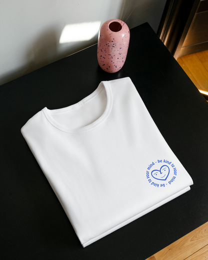 Bügelbild mit Herz "Be Kind to Your Mind" - Achtsames Bügelpatch zum Aufbügeln