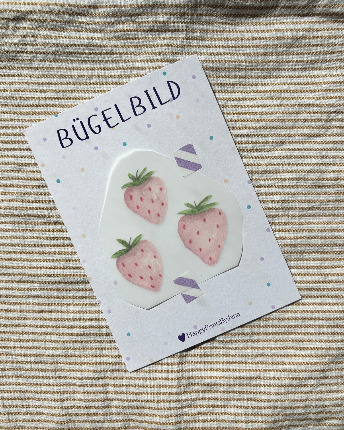 Bügelbild Erdbeeren - Sommerliches Bügelpatch zum Aufbügeln