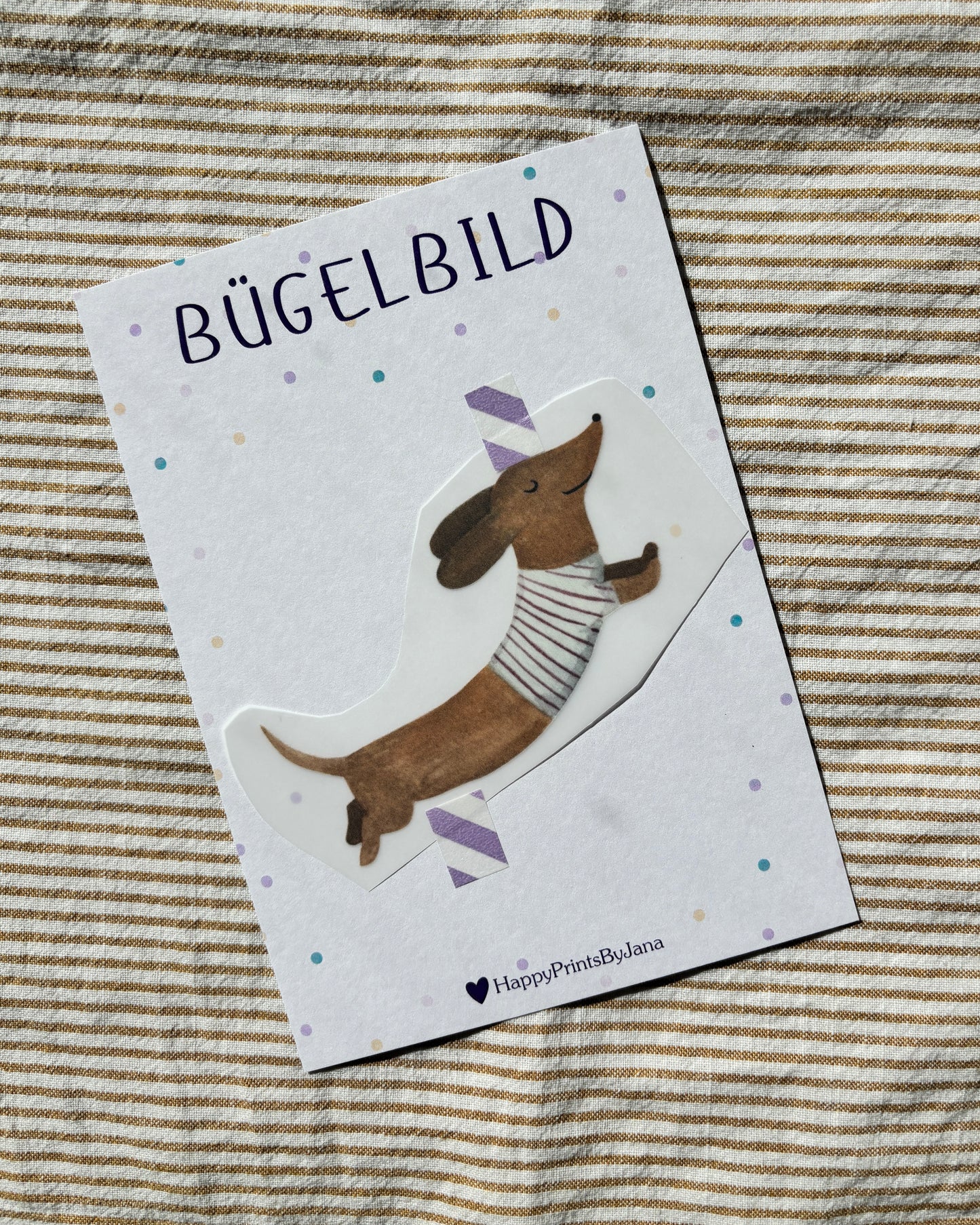 Bügelbild Dackel - Niedliches Bügelpatch zum Aufbügeln