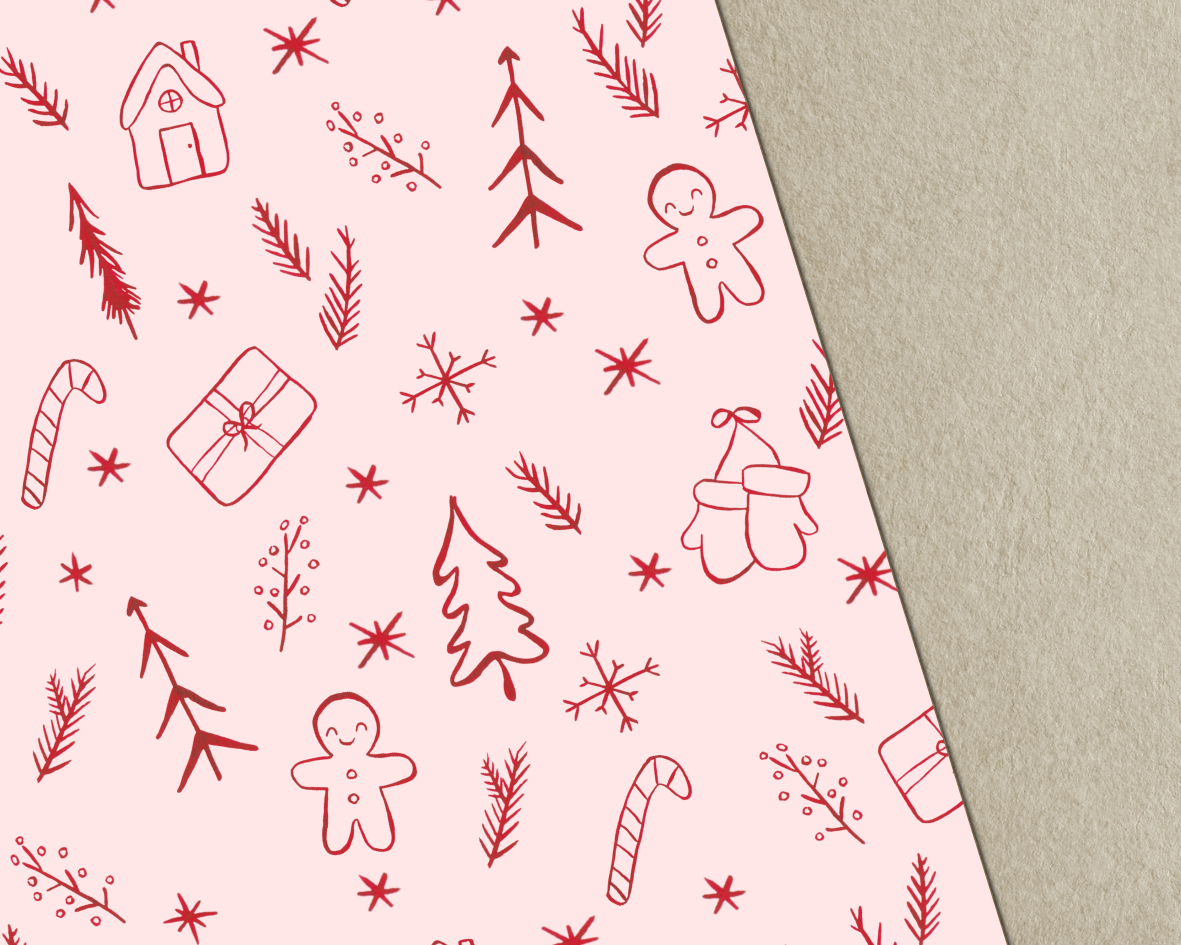 Geschenkpapier mit Wintermotiven 50x70cm - Weihnachtsgeschenkpapier