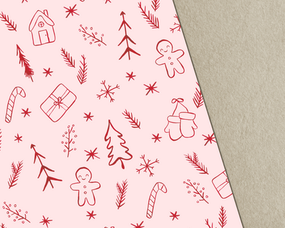 Geschenkpapier mit Wintermotiven 50x70cm - Weihnachtsgeschenkpapier