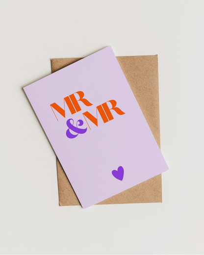 Glückwunschkarte für schwule Hochzeit - Schlichte Hochzeitskarte "Mr & Mr"