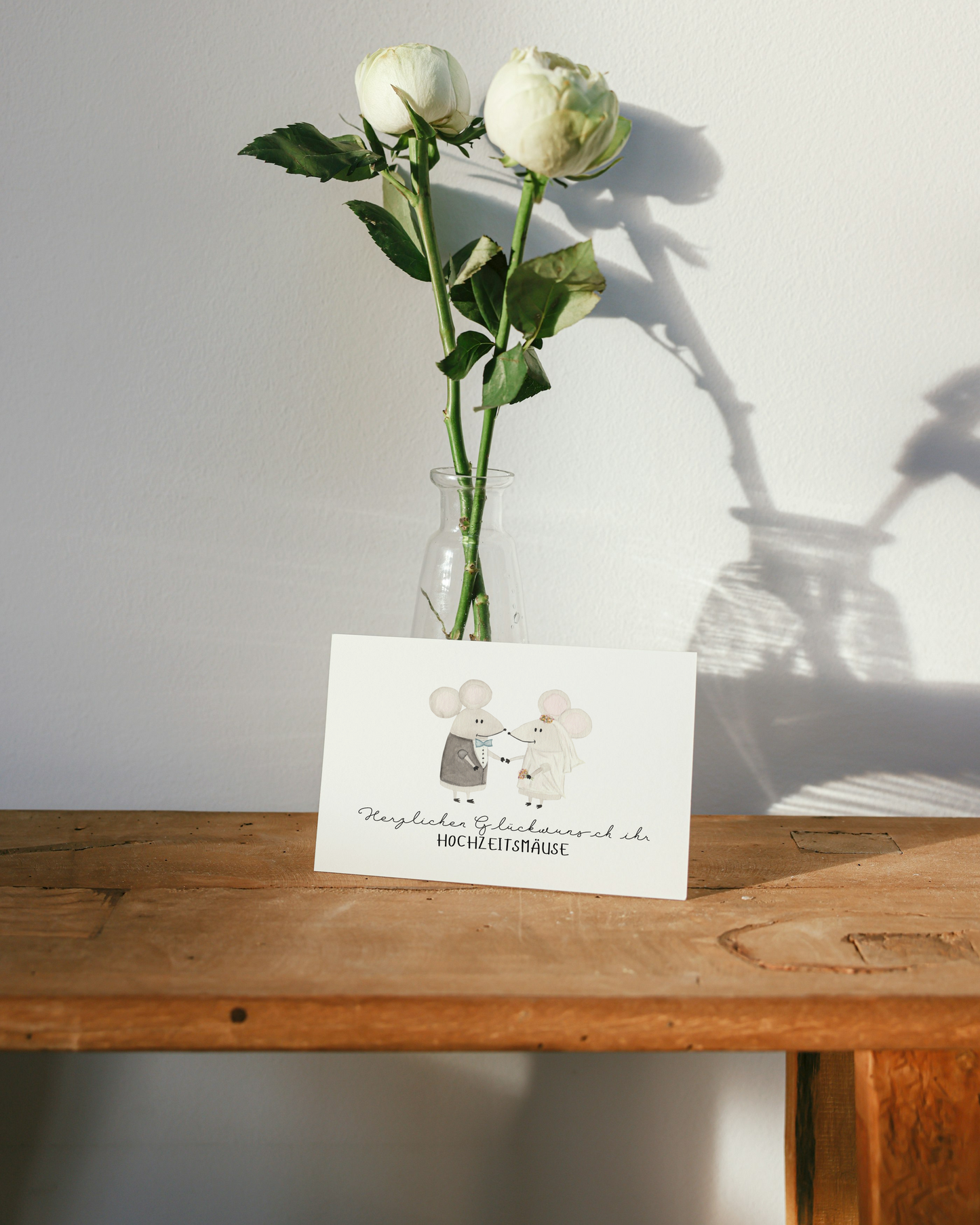 Glückwunschkarte zur Hochzeit - Einzigartige Hochzeitskarte "Hochzeitsmäuse"