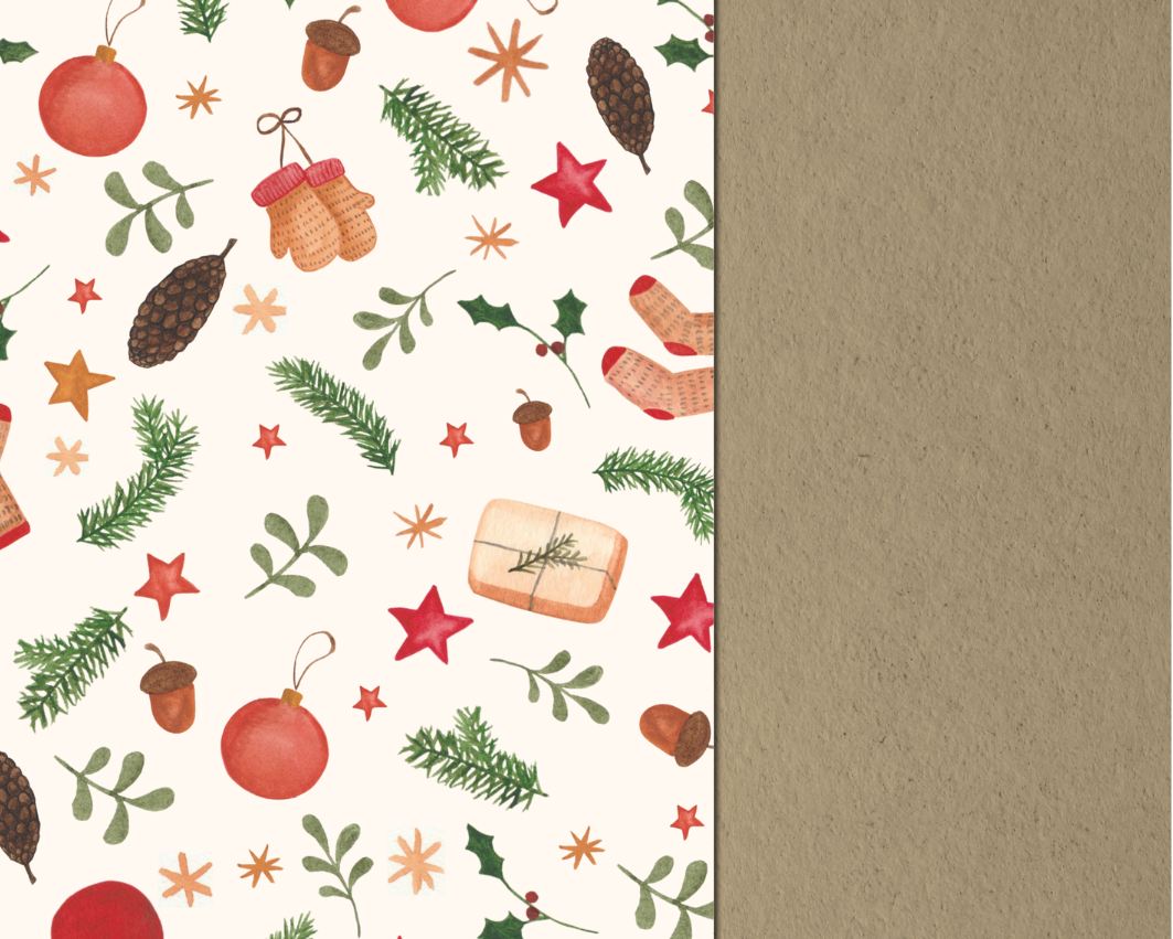 Geschenkpapier "Hygge" 50x70cm - Weihnachtsgeschenkpapier