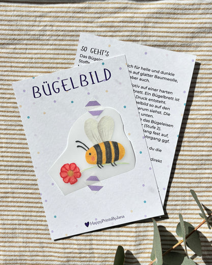 Bügelbild Biene - Süßes Bügelpatch zum Aufbügeln