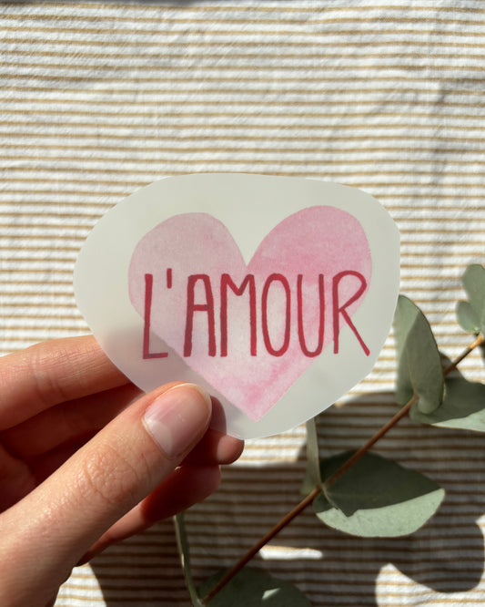 Bügelbild mit Herz "L'Amour" - Stylishes Bügelpatch zum Aufbügeln