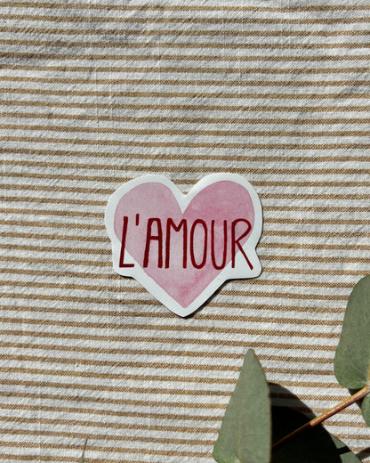 Sticker mit Herz "L'Amour" - Aufkleber für Laptop, Notizbuch & Co.