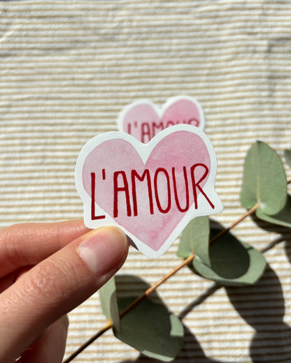 Sticker mit Herz "L'Amour" - Aufkleber für Laptop, Notizbuch & Co.