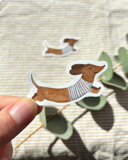 Sticker Dackel - Niedlicher Aufkleber für Laptop, Notizbuch & Co.