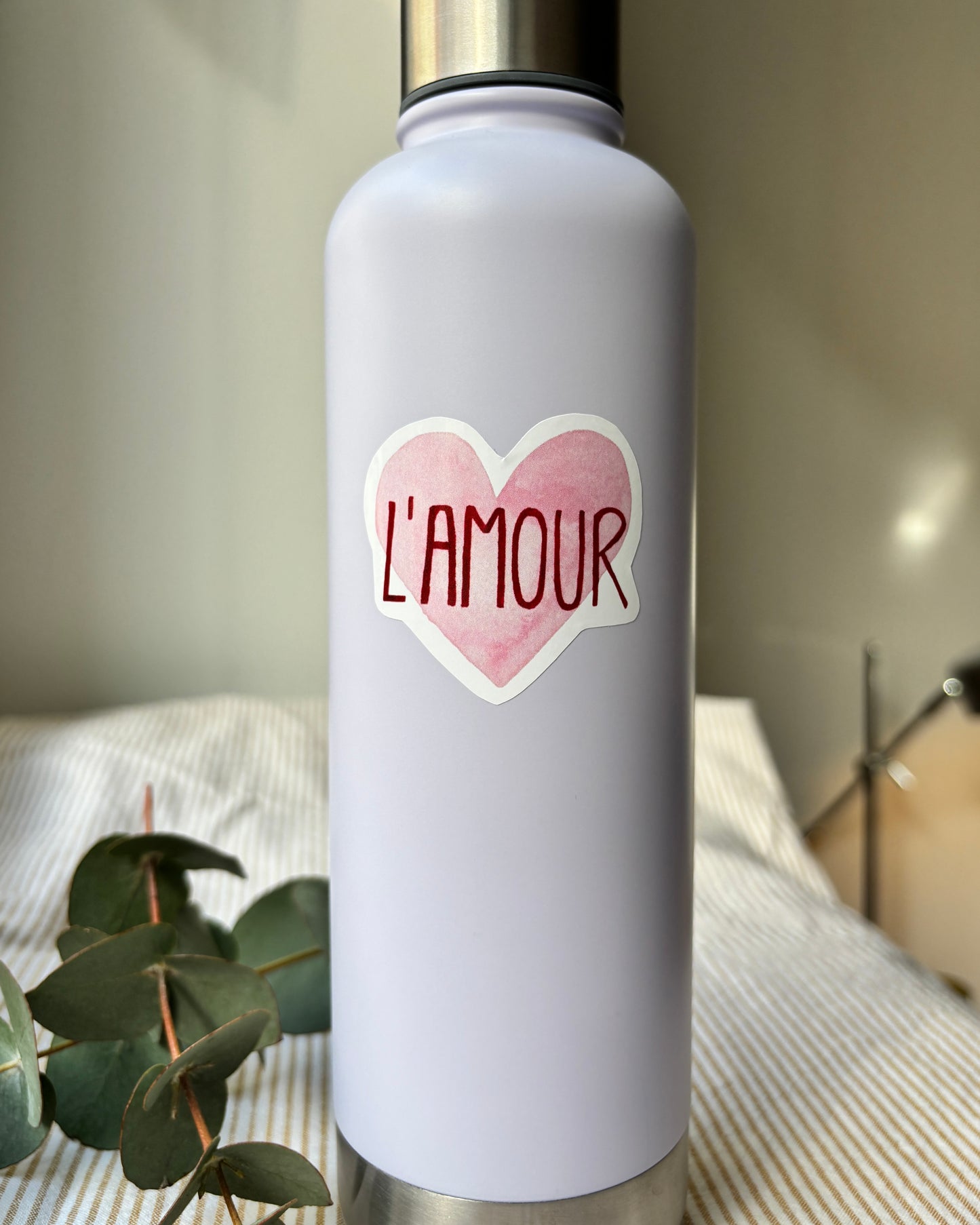Sticker mit Herz "L'Amour" - Aufkleber für Laptop, Notizbuch & Co.