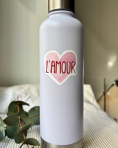 Sticker mit Herz "L'Amour" - Aufkleber für Laptop, Notizbuch & Co.