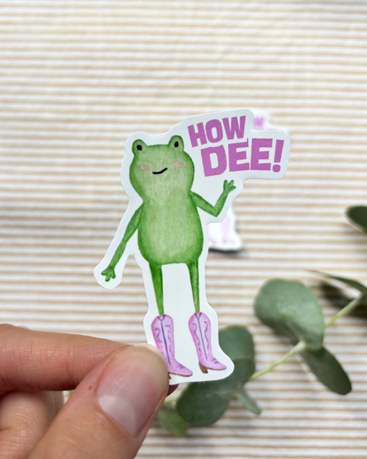 Sticker mit Frosch "How Dee" - Aufkleber für Laptop, Notizbuch & Co.