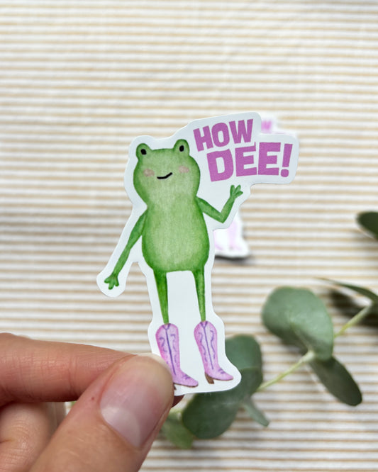 Sticker mit Frosch "How Dee" - Aufkleber für Laptop, Notizbuch & Co.