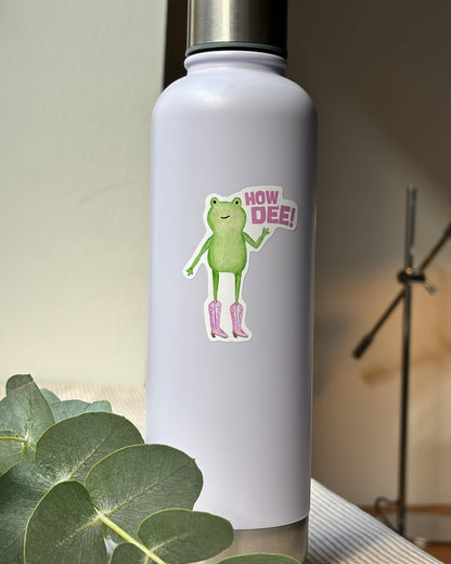 Sticker mit Frosch "How Dee" - Aufkleber für Laptop, Notizbuch & Co.