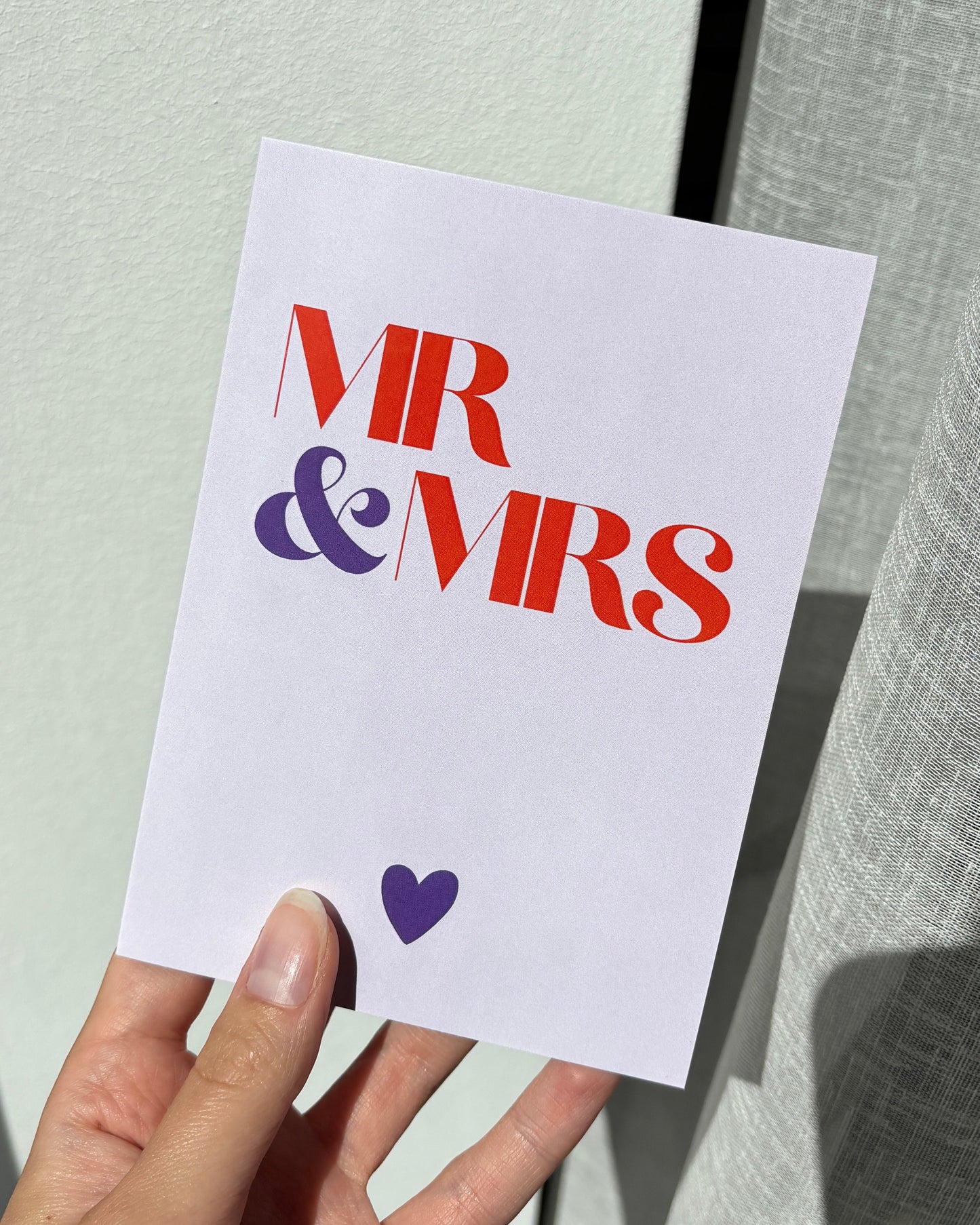 Glückwunschkarte zur Hochzeit - Schlichte Hochzeitskarte "Mr & Mrs"