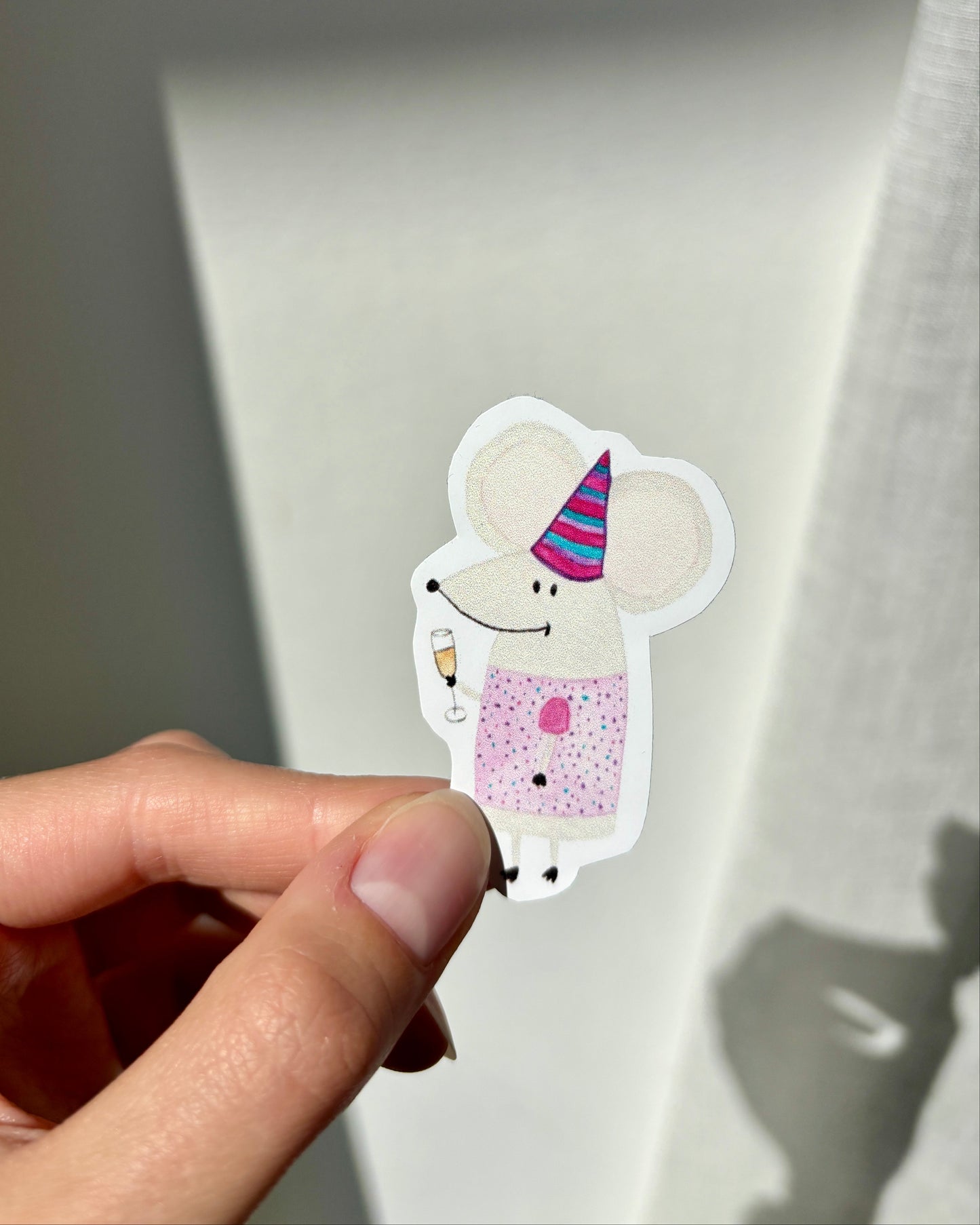 Sticker "Partymaus" - Aufkleber für Laptop, Notizbuch & Co.