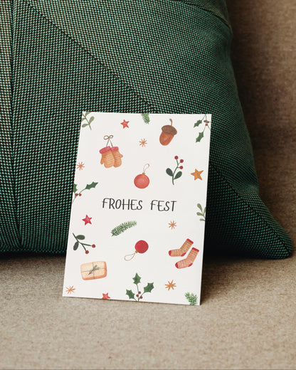 Weihnachtskarte Hygge - Postkarte "Frohes Fest"
