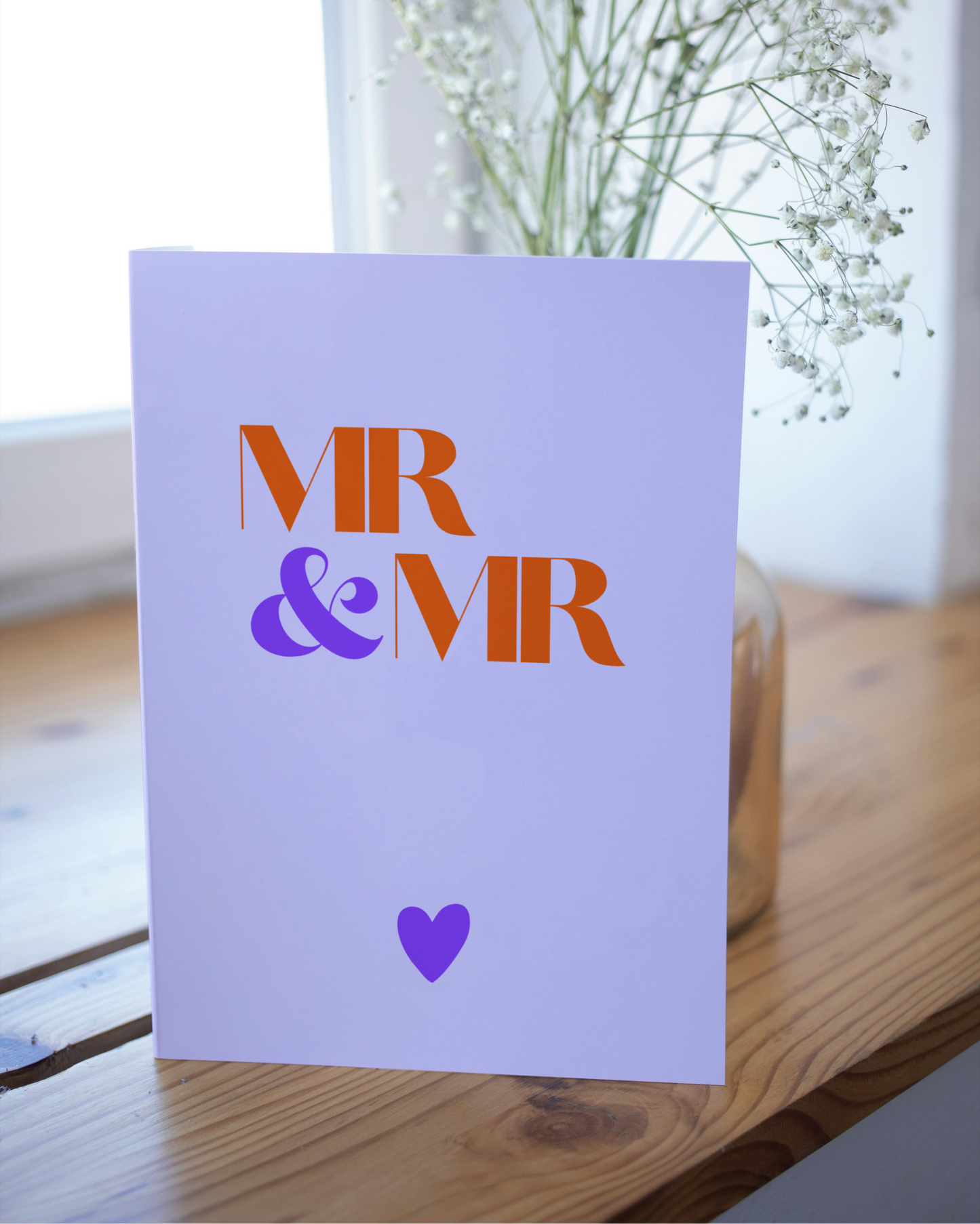 Glückwunschkarte für schwule Hochzeit - Schlichte Hochzeitskarte "Mr & Mr"