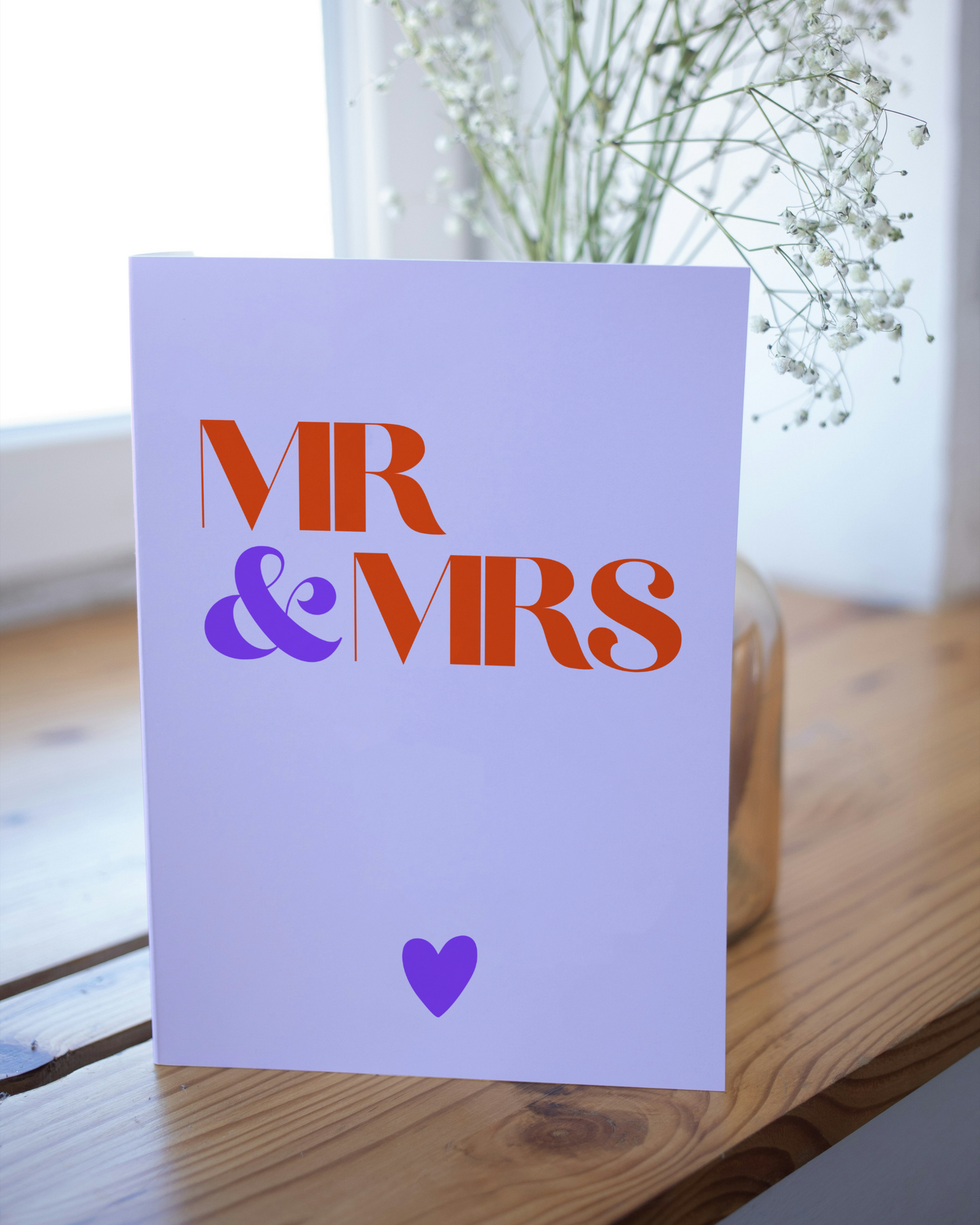 Glückwunschkarte zur Hochzeit - Schlichte Hochzeitskarte "Mr & Mrs"
