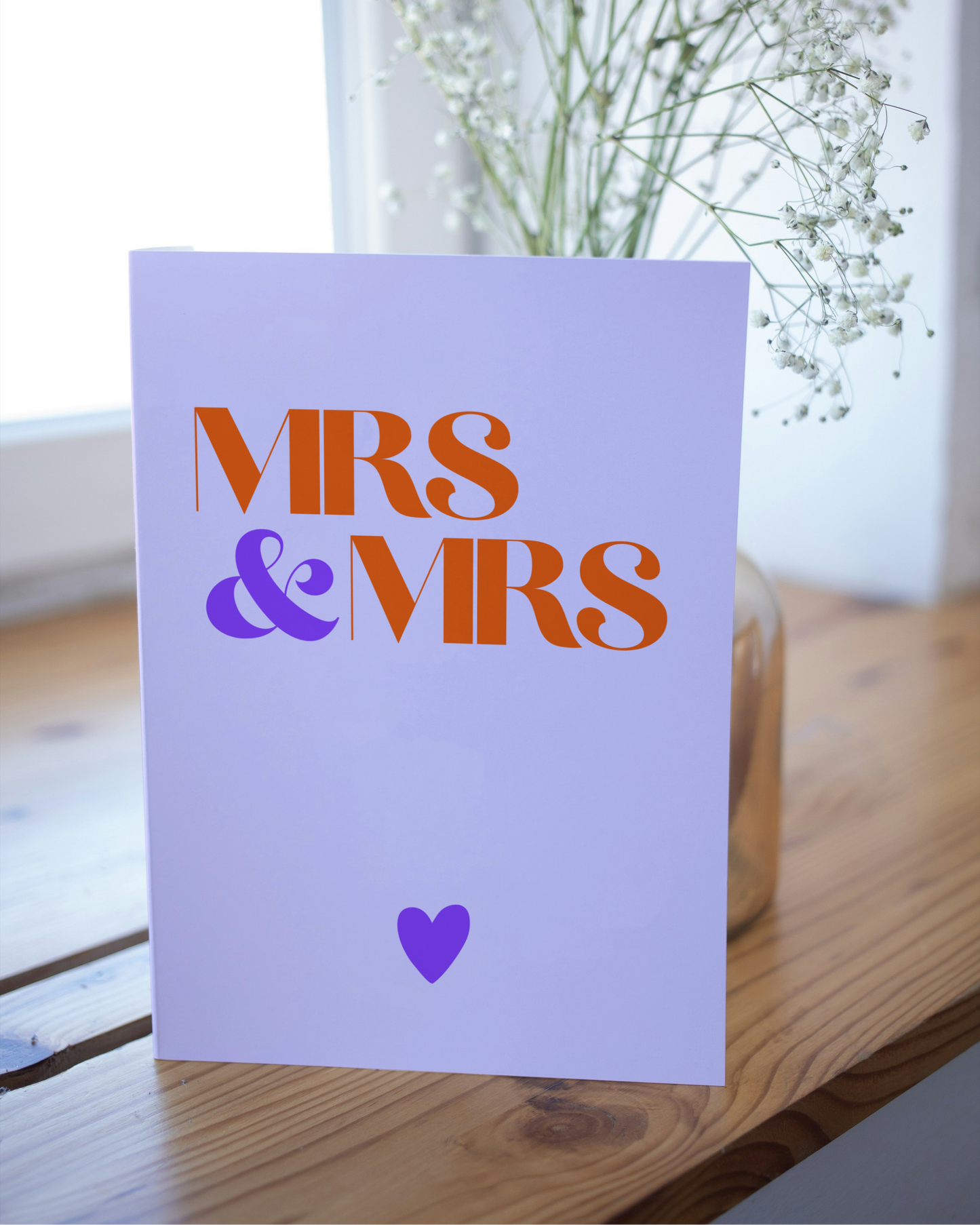 Glückwunschkarte zur Hochzeit für Lesben - Schlichte Hochzeitskarte "Mrs & Mrs"