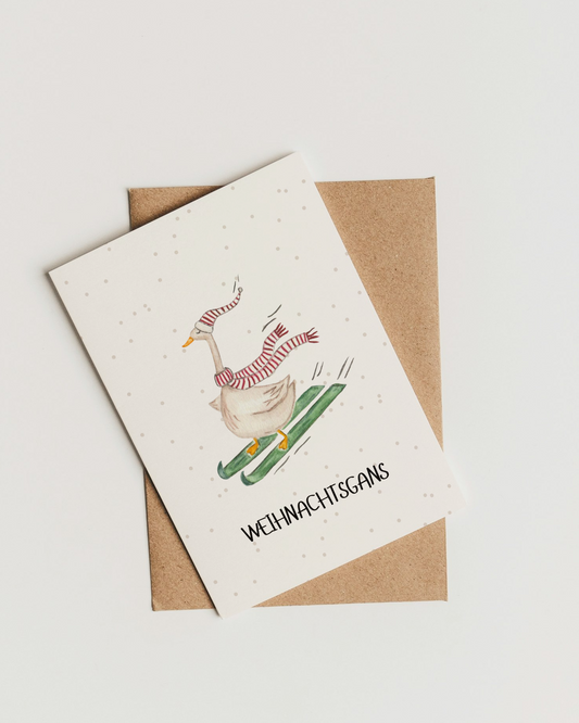 Weihnachtskarte mit Gans - Lustige Weihnachtsgrüße "Weihnachtsgans"
