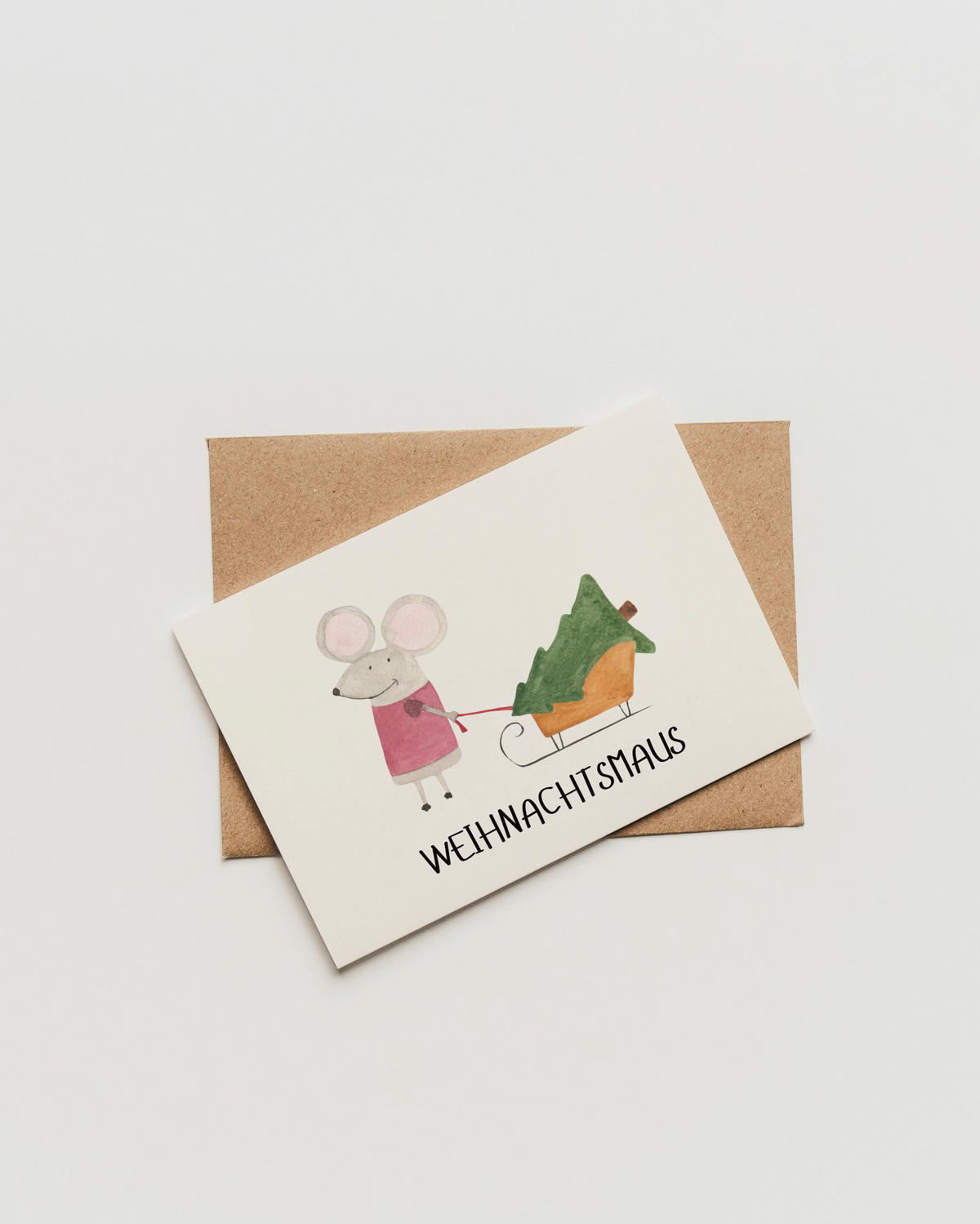 Weihnachtskarte mit Maus - Einzigartige Karte "Weihnachtsmaus"