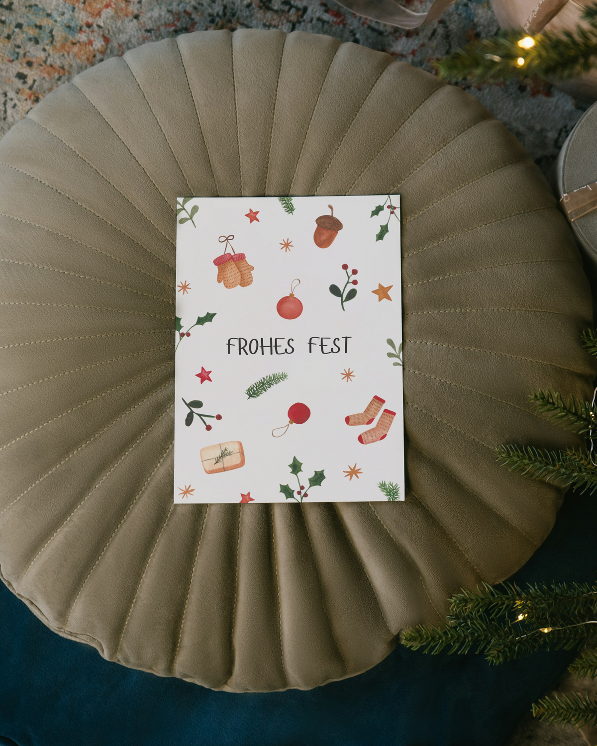 Weihnachtskarte Hygge - Postkarte "Frohes Fest"