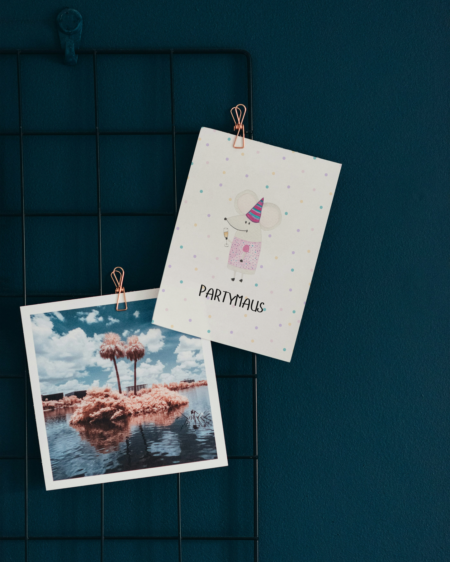 Geburtstagskarte mit Maus - Süße Postkarte "Partymaus"