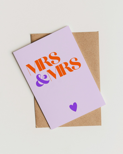 Glückwunschkarte zur Hochzeit für Lesben - Schlichte Hochzeitskarte "Mrs & Mrs"