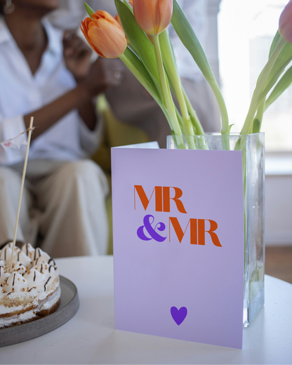 Glückwunschkarte für schwule Hochzeit - Schlichte Hochzeitskarte "Mr & Mr"