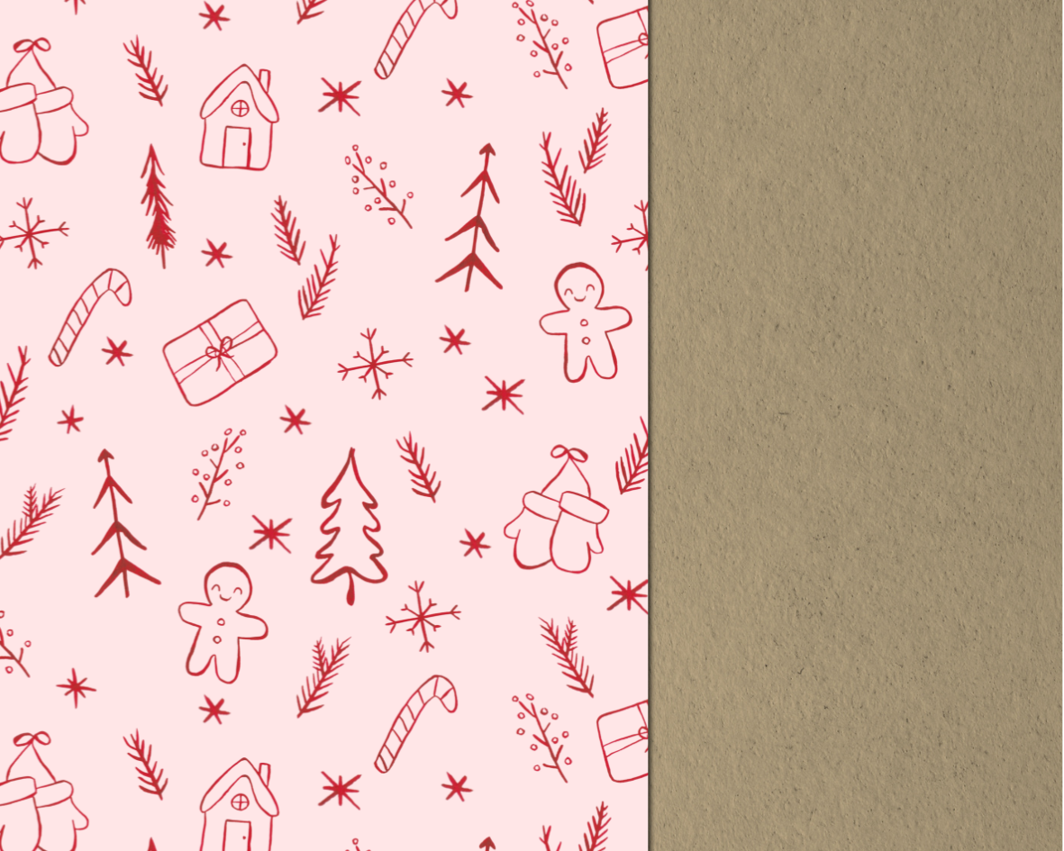 Geschenkpapier mit Wintermotiven 50x70cm - Weihnachtsgeschenkpapier