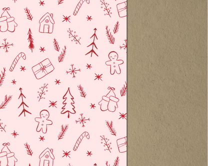 Geschenkpapier mit Wintermotiven 50x70cm - Weihnachtsgeschenkpapier