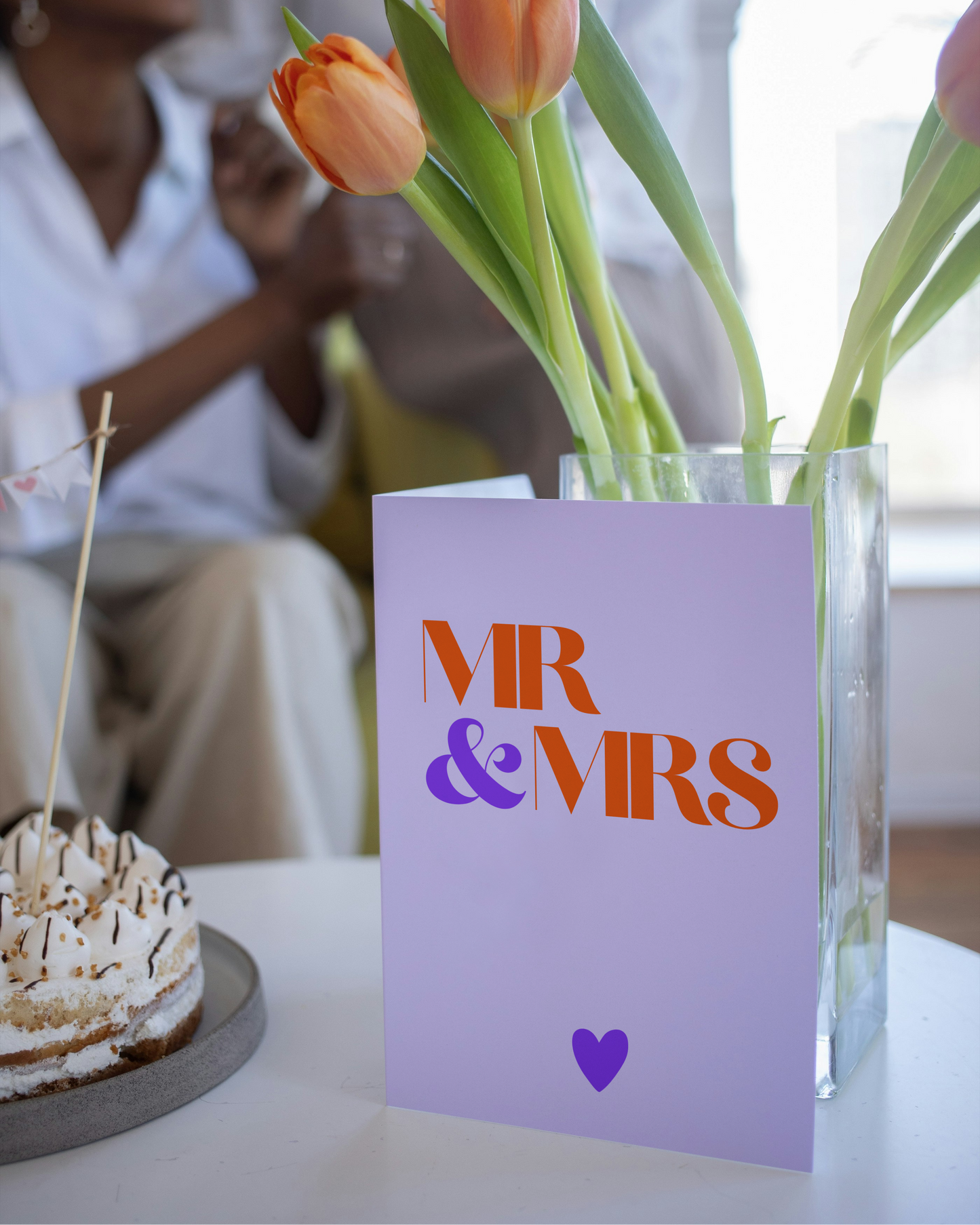 Glückwunschkarte zur Hochzeit - Schlichte Hochzeitskarte "Mr & Mrs"
