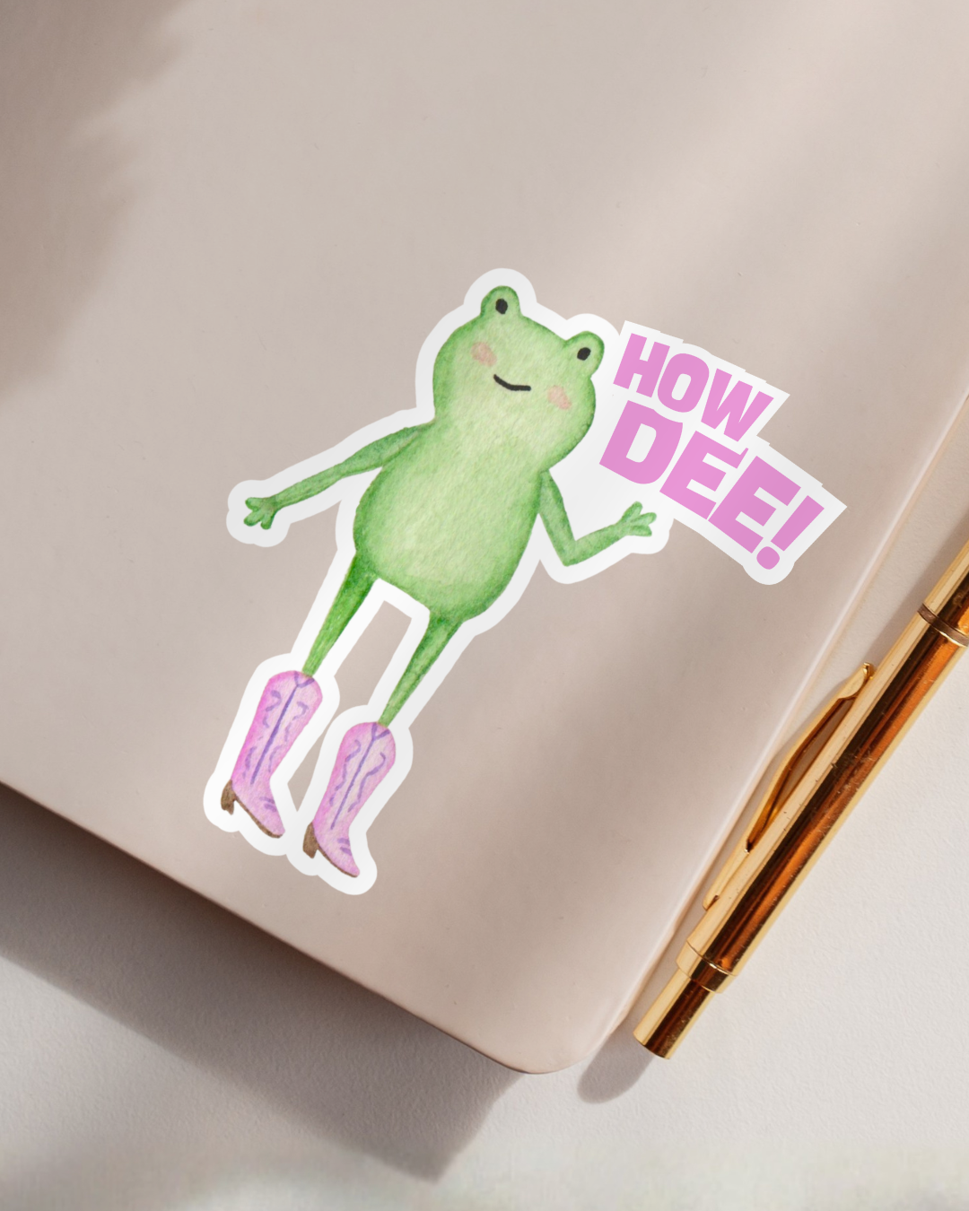 Sticker mit Frosch "How Dee" - Aufkleber für Laptop, Notizbuch & Co.