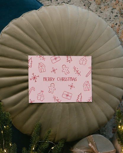 Weihnachtskarte mit Wintermotiven - "Merry Christmas"