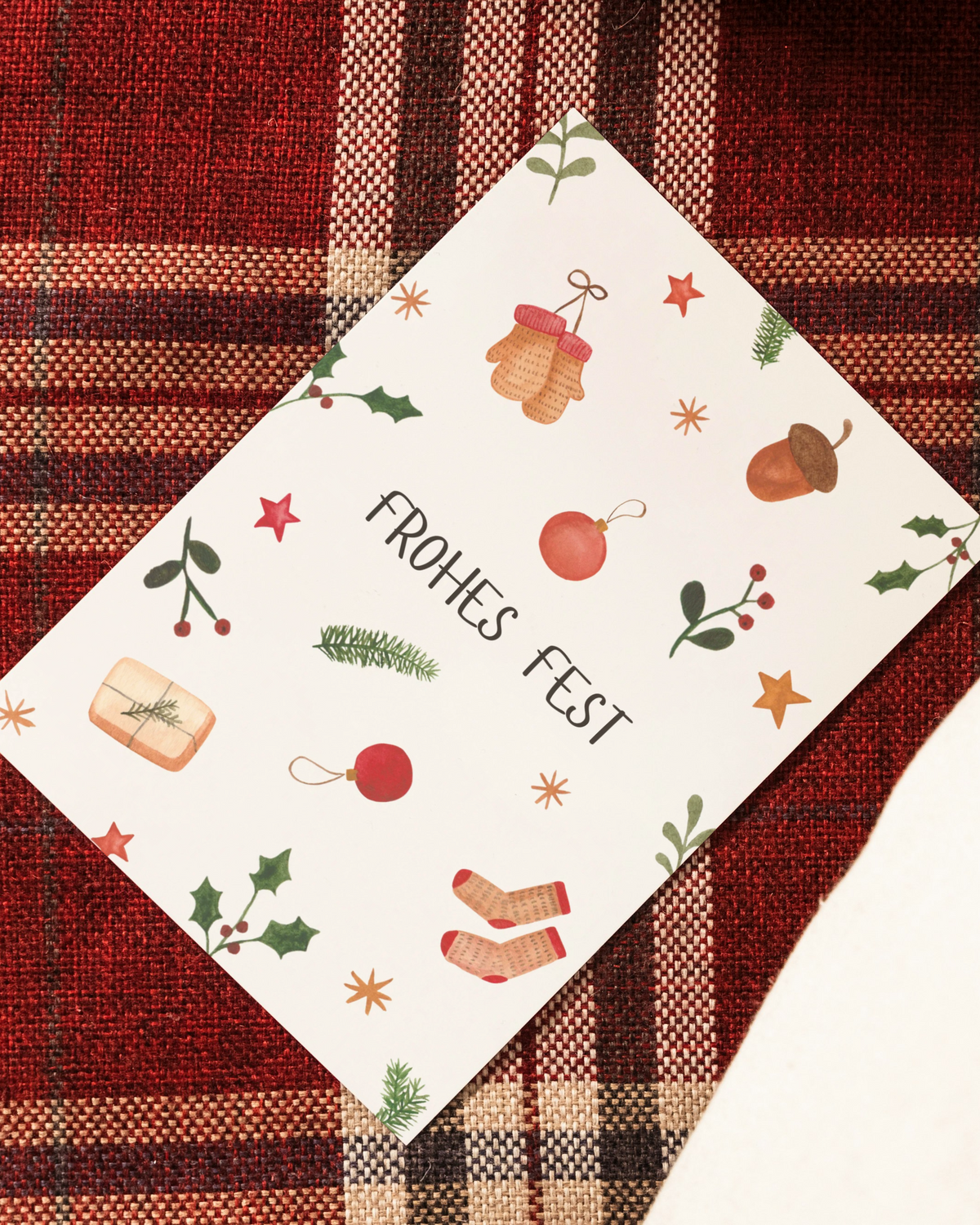 Weihnachtskarte Hygge - Postkarte "Frohes Fest"