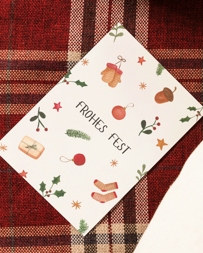 Weihnachtskarte Hygge - Postkarte "Frohes Fest"