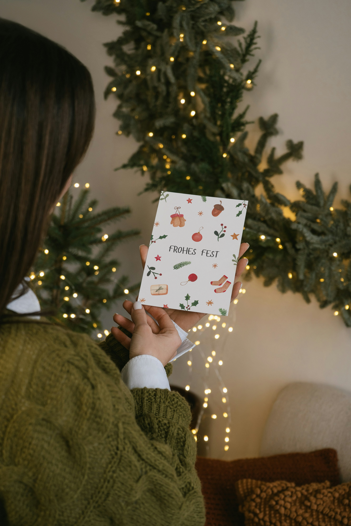 Weihnachtskarte Hygge - Postkarte "Frohes Fest"