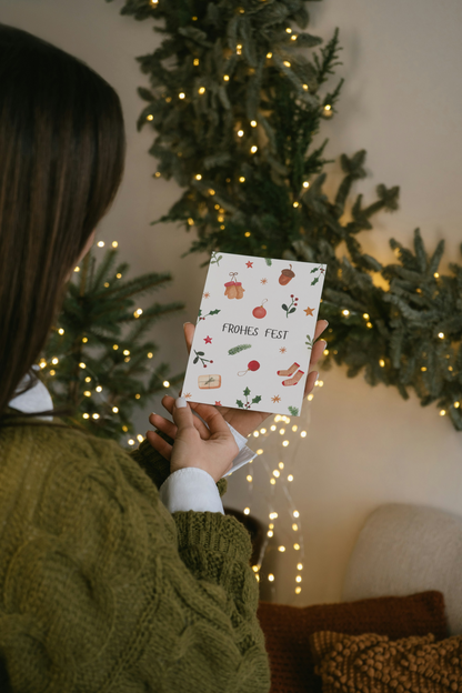 Weihnachtskarte Hygge - Postkarte "Frohes Fest"