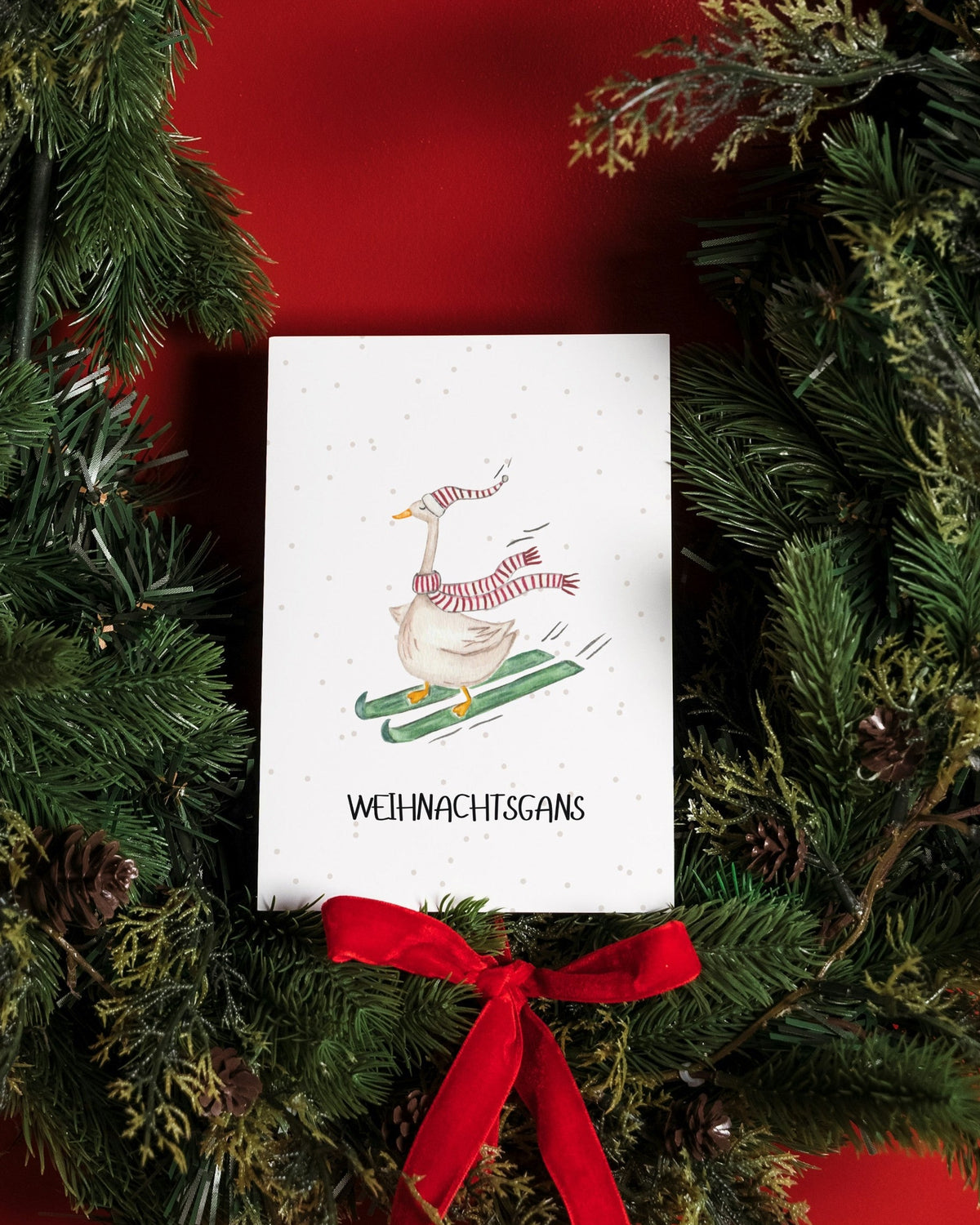 Weihnachtskarte mit Gans - Lustige Weihnachtsgrüße "Weihnachtsgans"