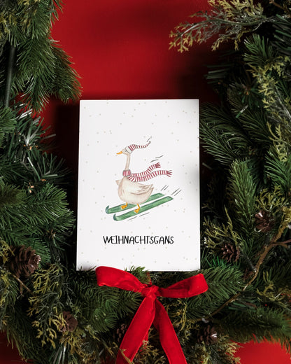 Weihnachtskarte mit Gans - Lustige Weihnachtsgrüße "Weihnachtsgans"